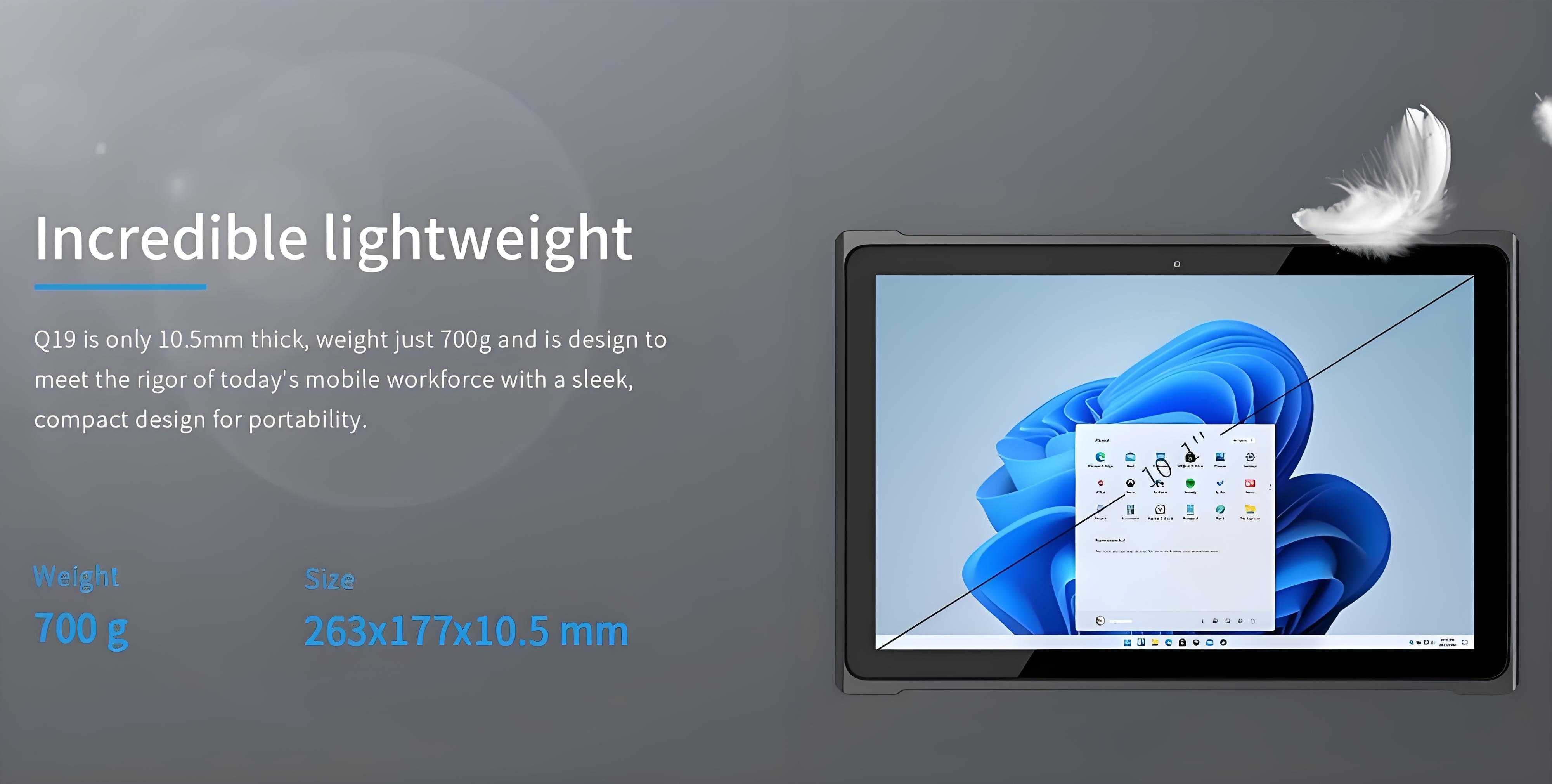 700g Lightweight Rugged Tablet