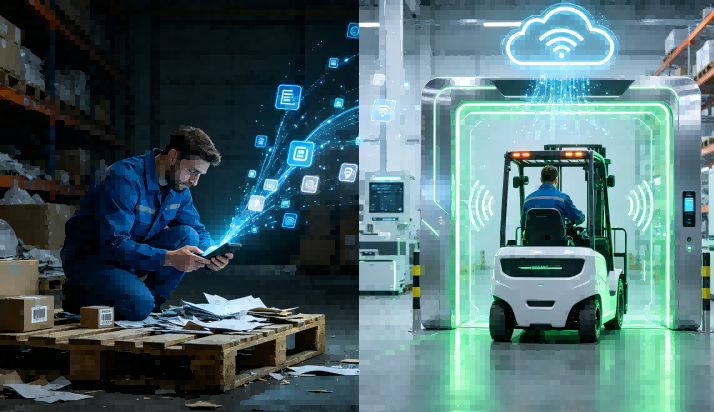 Manual Barcode Scanning vs. FYJ Automated RFID Verification.