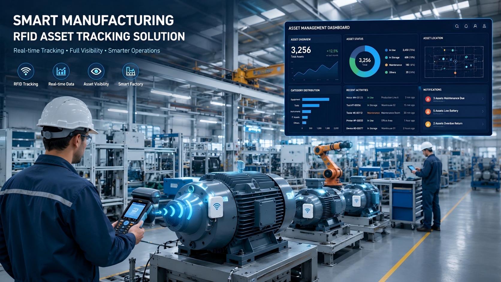 RFID asset tracking solution for smart manufacturing factories