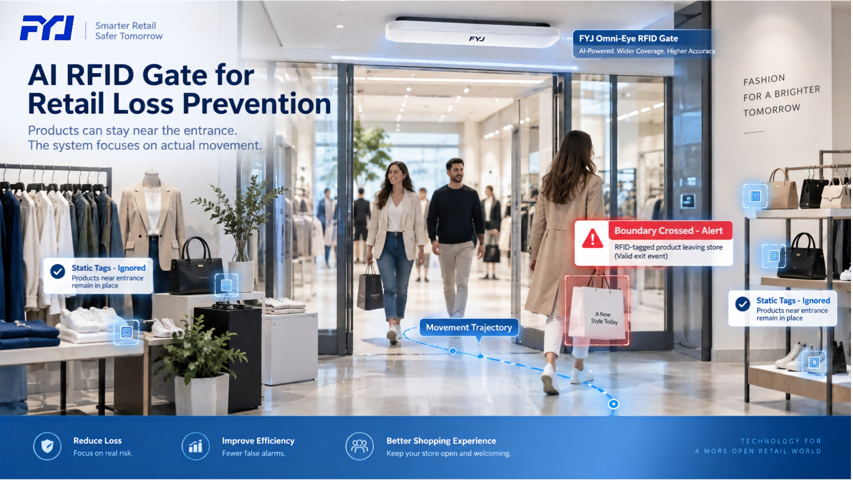 Les portiques RFID IA révolutionnent la prévention des pertes dans le commerce de détail : comment FYJ Omni-Eye améliore la reconnaissance des entrées et des sorties