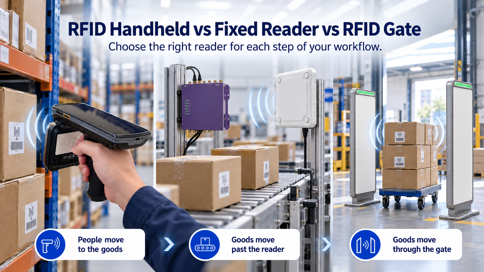 Lecteur RFID portable vs lecteur fixe vs portique RFID : lequel vous faut-il ?